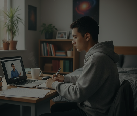 student learning online